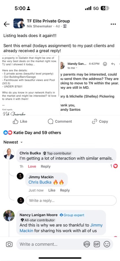 A member win with the Email