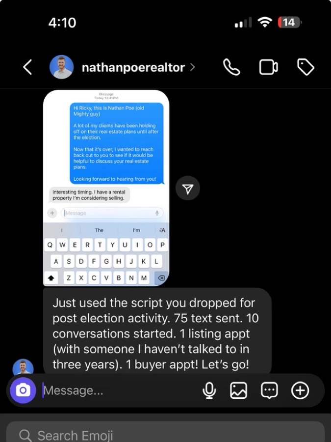 A member win with the Texts
