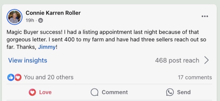 A member win with the Magic Buyer letter