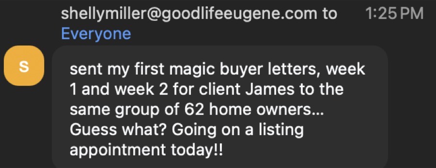 A member win with the Magic Buyer letter