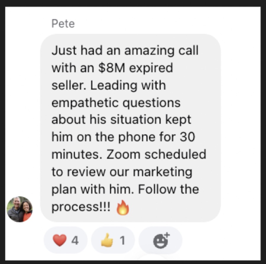 Listing Leads member success story